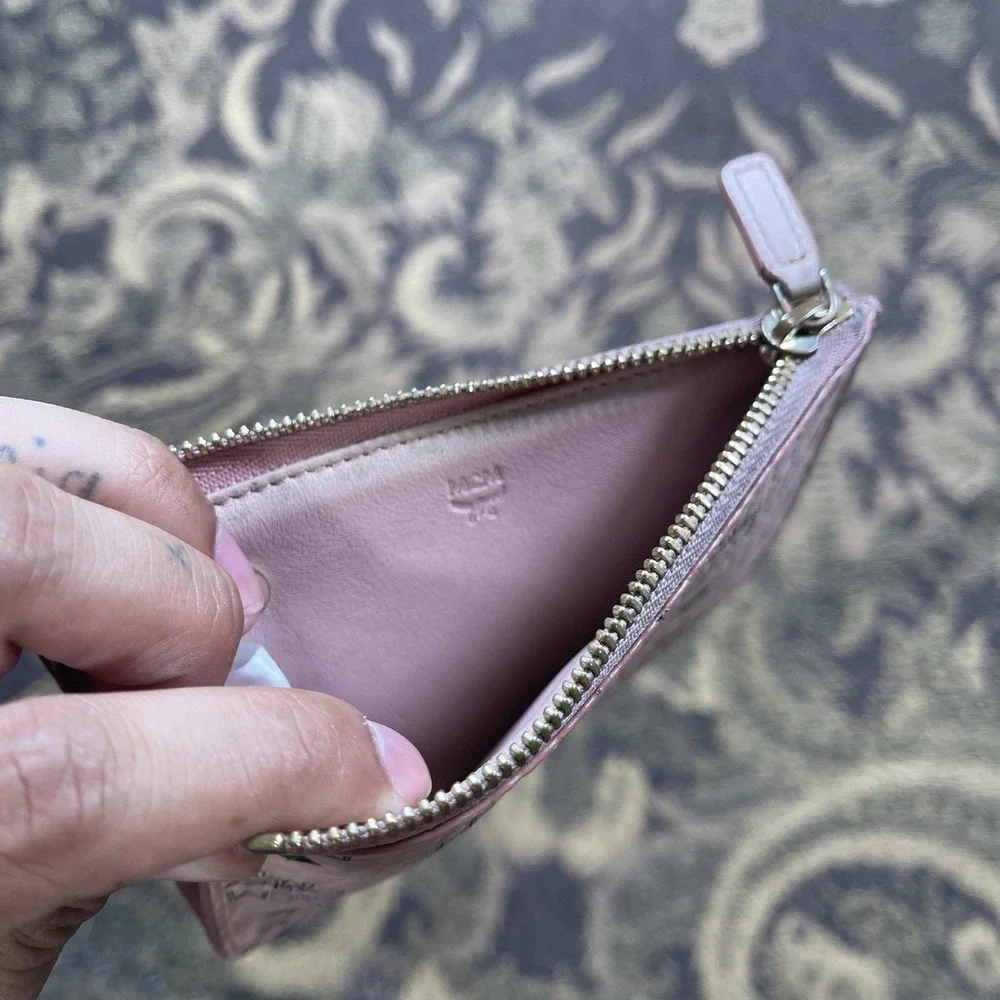 MCM Color Visetos Original Pink Key Pouch Missing Key Loop Made In Korea